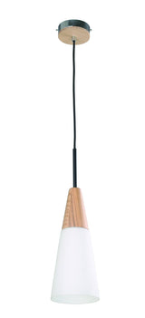 CLA Lighting Finn Blonde Wood and Glass Pendant 