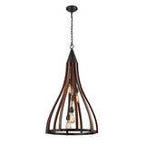 CLA Lighting Khaleesi 5 Light Dark Red Timber Pendant 