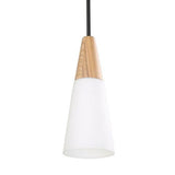 CLA Lighting Finn Blonde Wood and Glass Pendant 